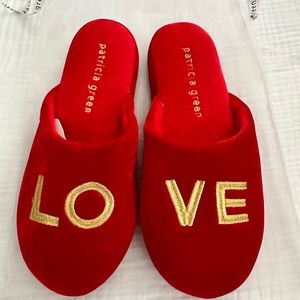 Red Patricia Green LOVE Slippers